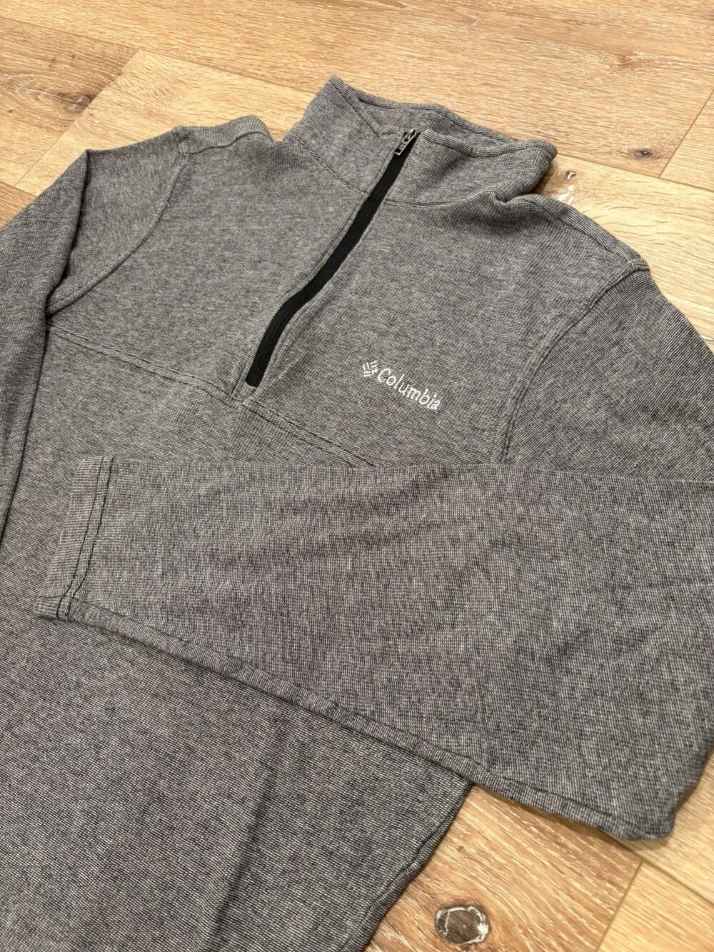 Columbia Hart Mountain 1/2 Zip Pullover Lightweight Sweatshirt Men L GrayOutdoor